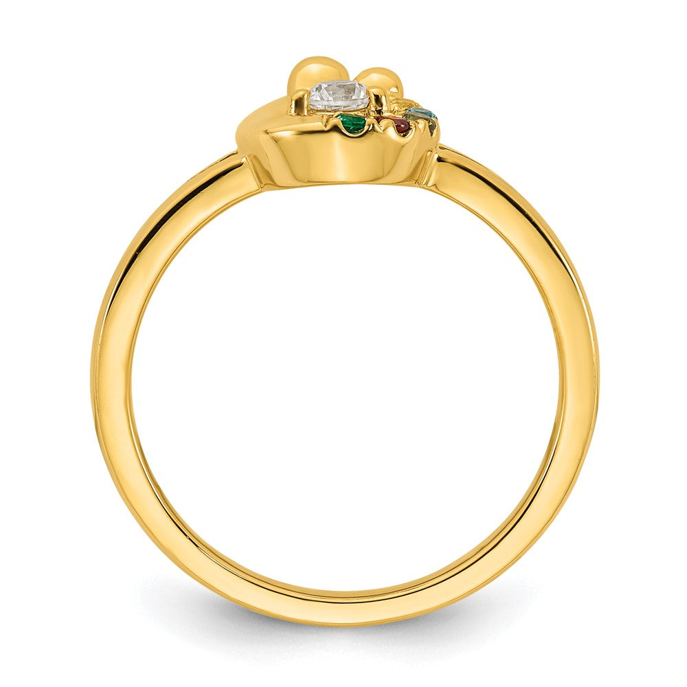 14k Diamond with 5 Birthstone Mother/Child Ring Semi-mount