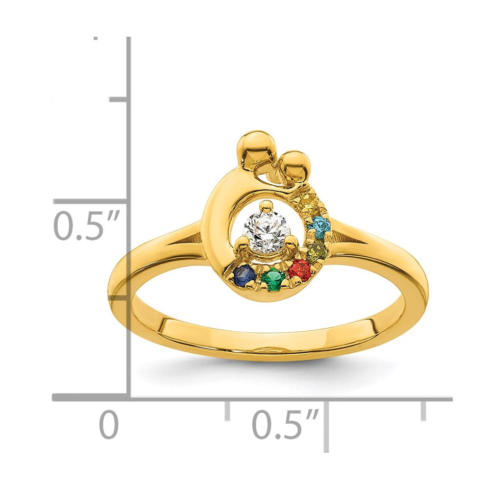 14k Diamond with 6 Birthstone Mother/Child Ring Semi-mount