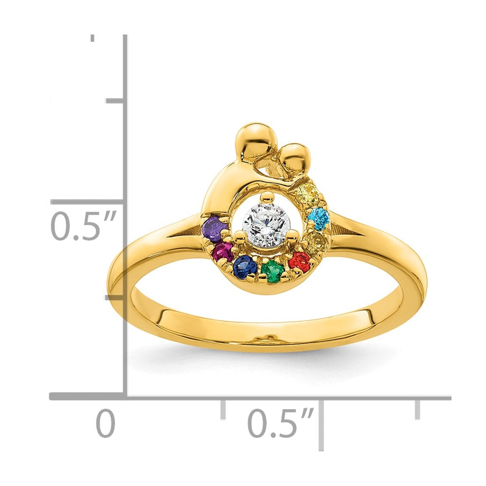 14k Diamond with 8 Birthstone Mother/Child Ring Semi-mount