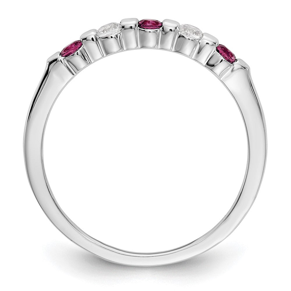 14k White Gold Diamond w/Ruby Band