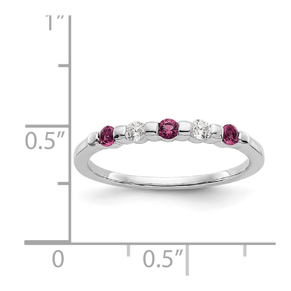 14k White Gold Diamond w/Ruby Band