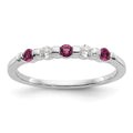 14k White Gold Diamond w/Ruby Band