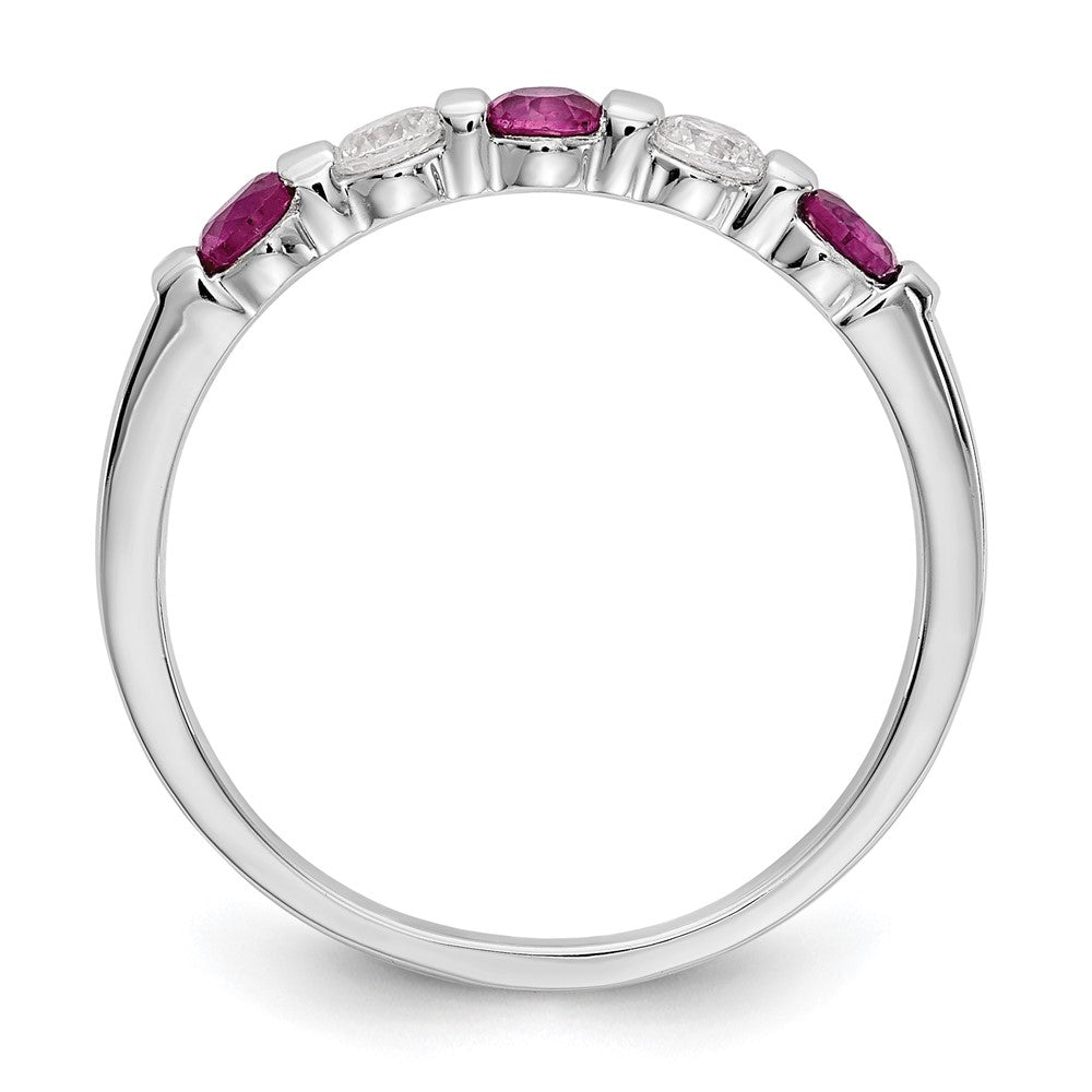 14k White Gold Diamond w/Ruby Band