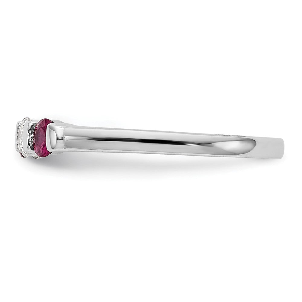 14k White Gold Diamond w/Ruby Band