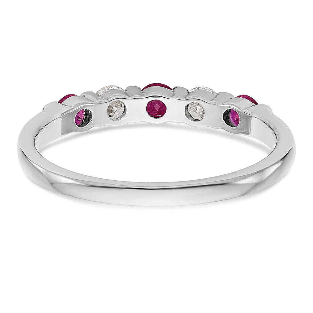14k White Gold Diamond w/Ruby Band