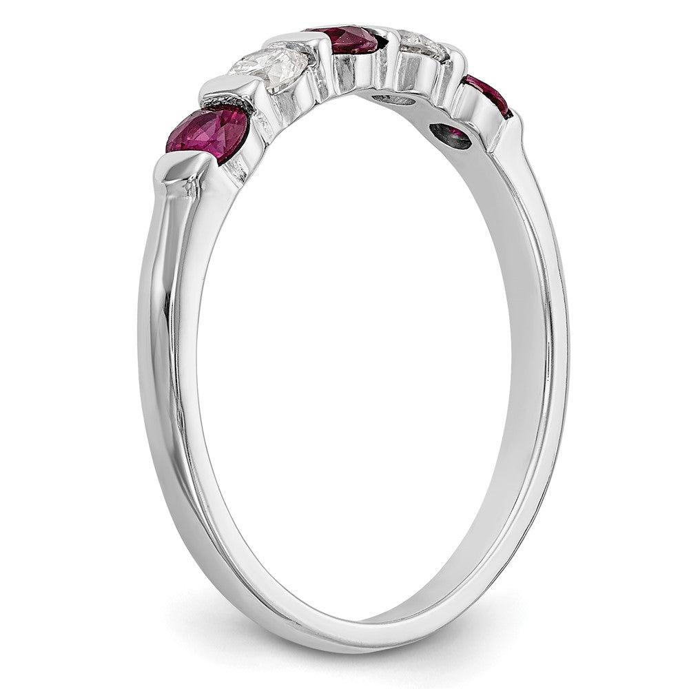 14k White Gold Diamond w/Ruby Band