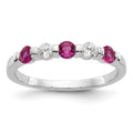 14k White Gold Diamond w/Ruby Band