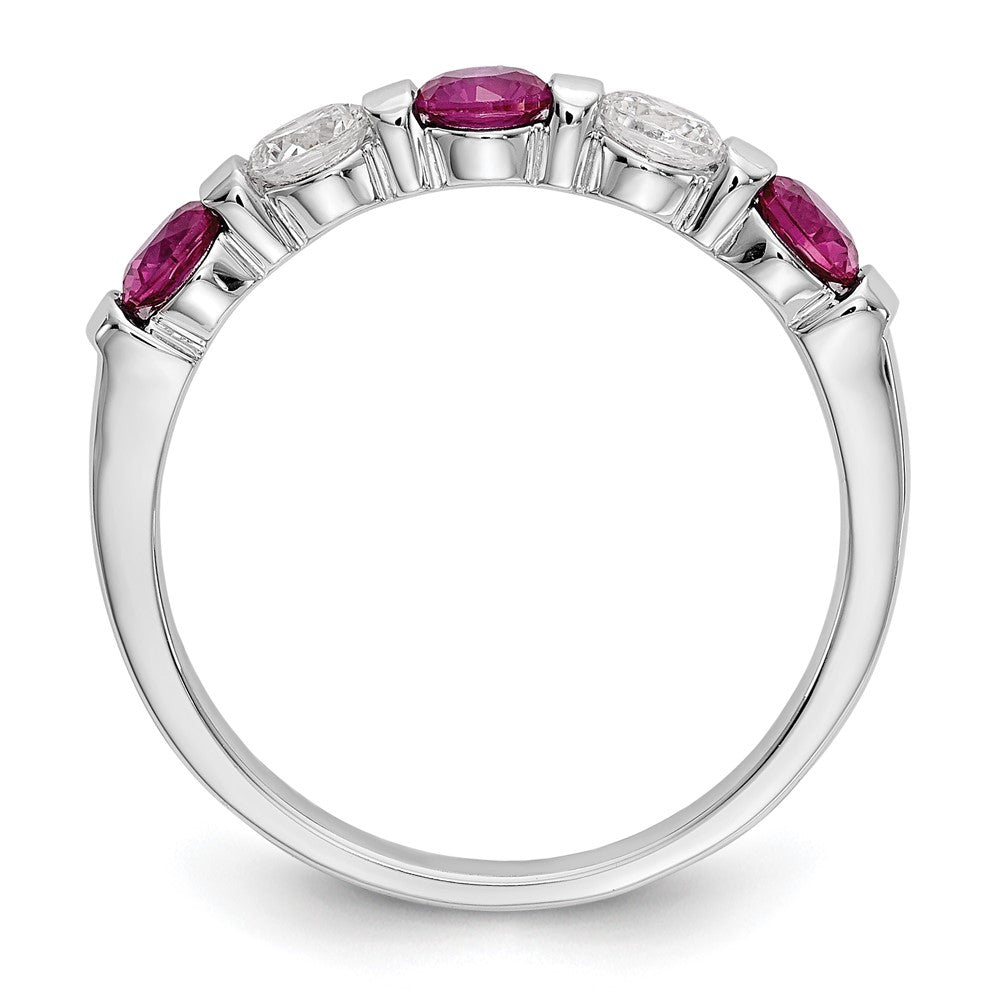 14k White Gold Diamond w/Ruby Band