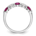 14k White Gold Diamond w/Ruby Band