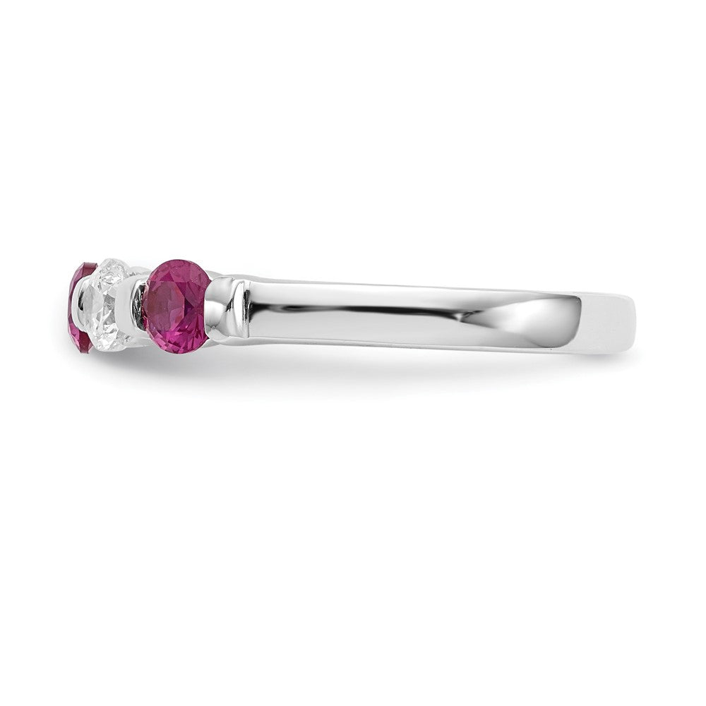14k White Gold Diamond w/Ruby Band
