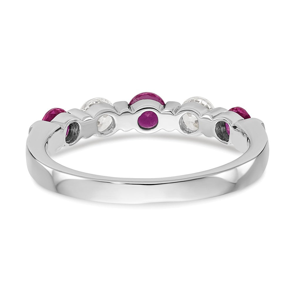 14k White Gold Diamond w/Ruby Band