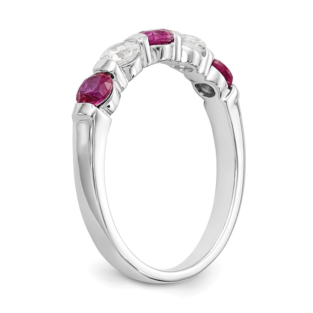 14k White Gold Diamond w/Ruby Band