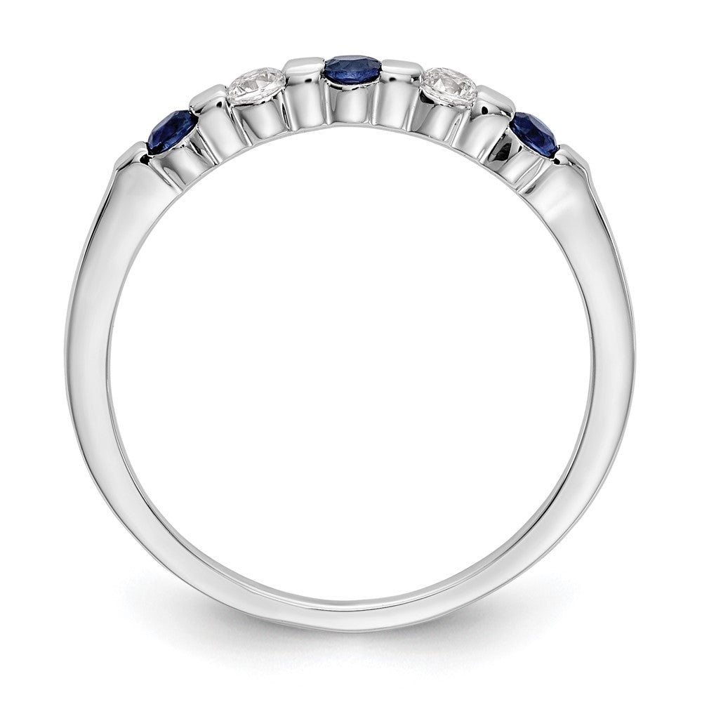 14k White Gold Diamond w/Sapphire Band