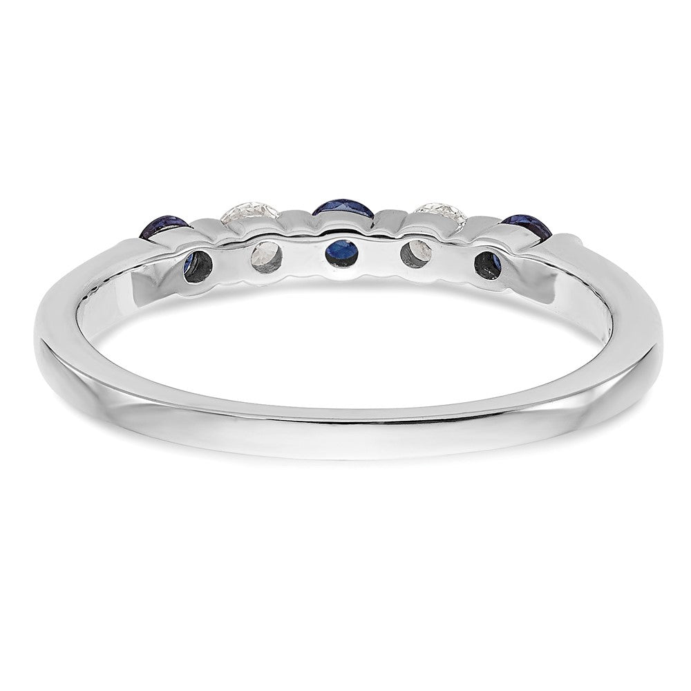 14k White Gold Diamond w/Sapphire Band