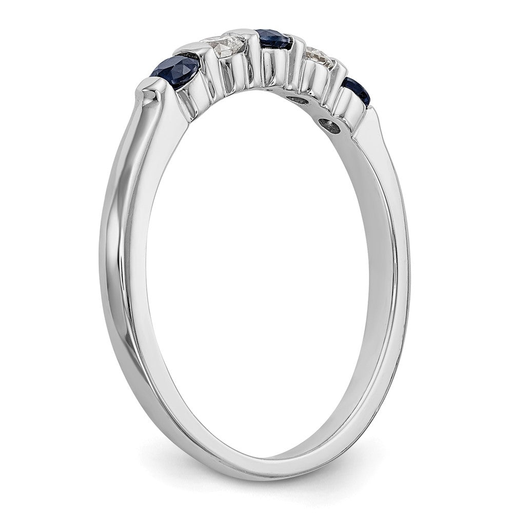 14k White Gold Diamond w/Sapphire Band