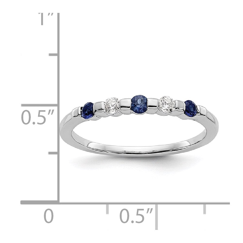 14k White Gold Diamond w/Sapphire Band