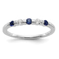14k White Gold Diamond w/Sapphire Band
