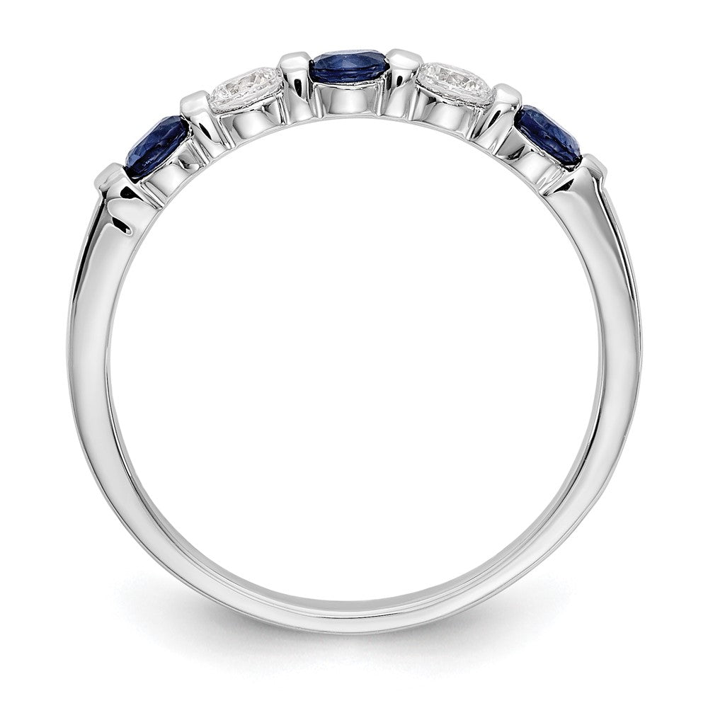 14k White Gold Diamond w/Sapphire Band