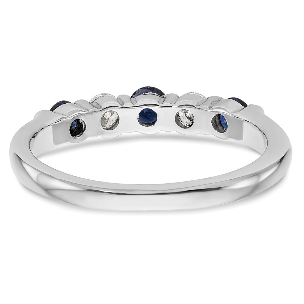 14k White Gold Diamond w/Sapphire Band