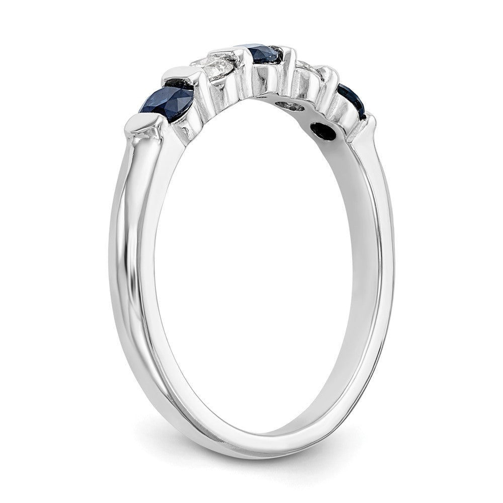 14k White Gold Diamond w/Sapphire Band