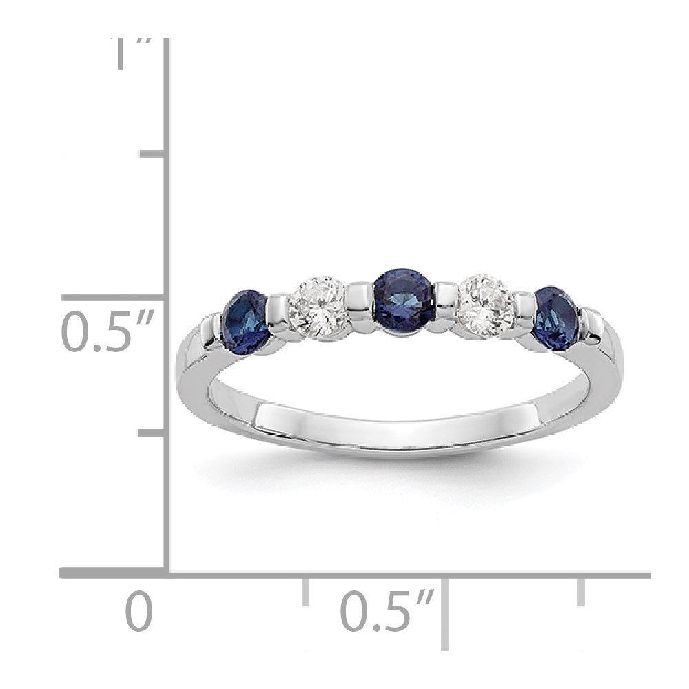 14k White Gold Diamond w/Sapphire Band
