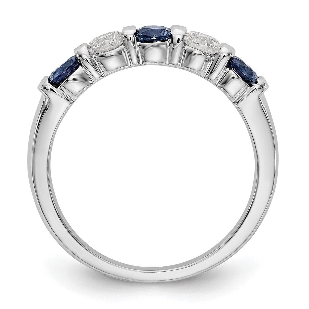 14k White Gold Diamond w/Sapphire Band