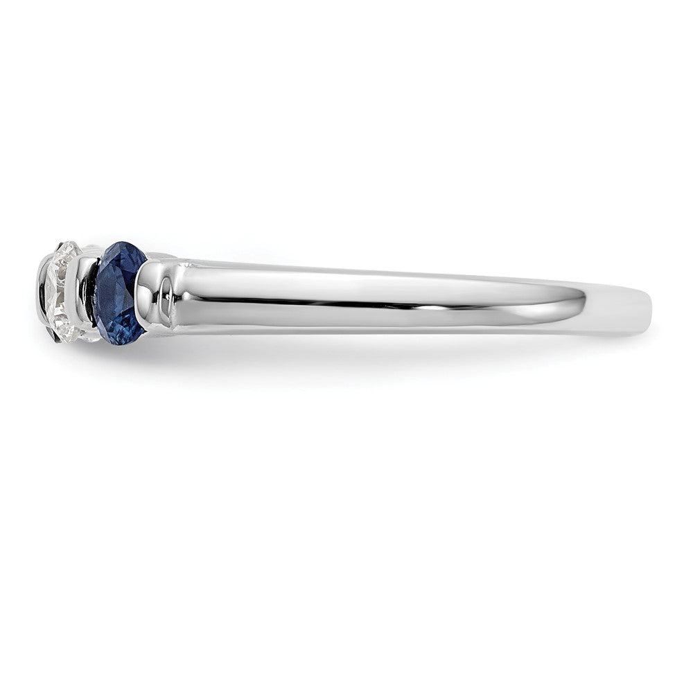 14k White Gold Diamond w/Sapphire Band