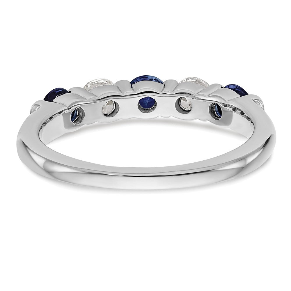 14k White Gold Diamond w/Sapphire Band
