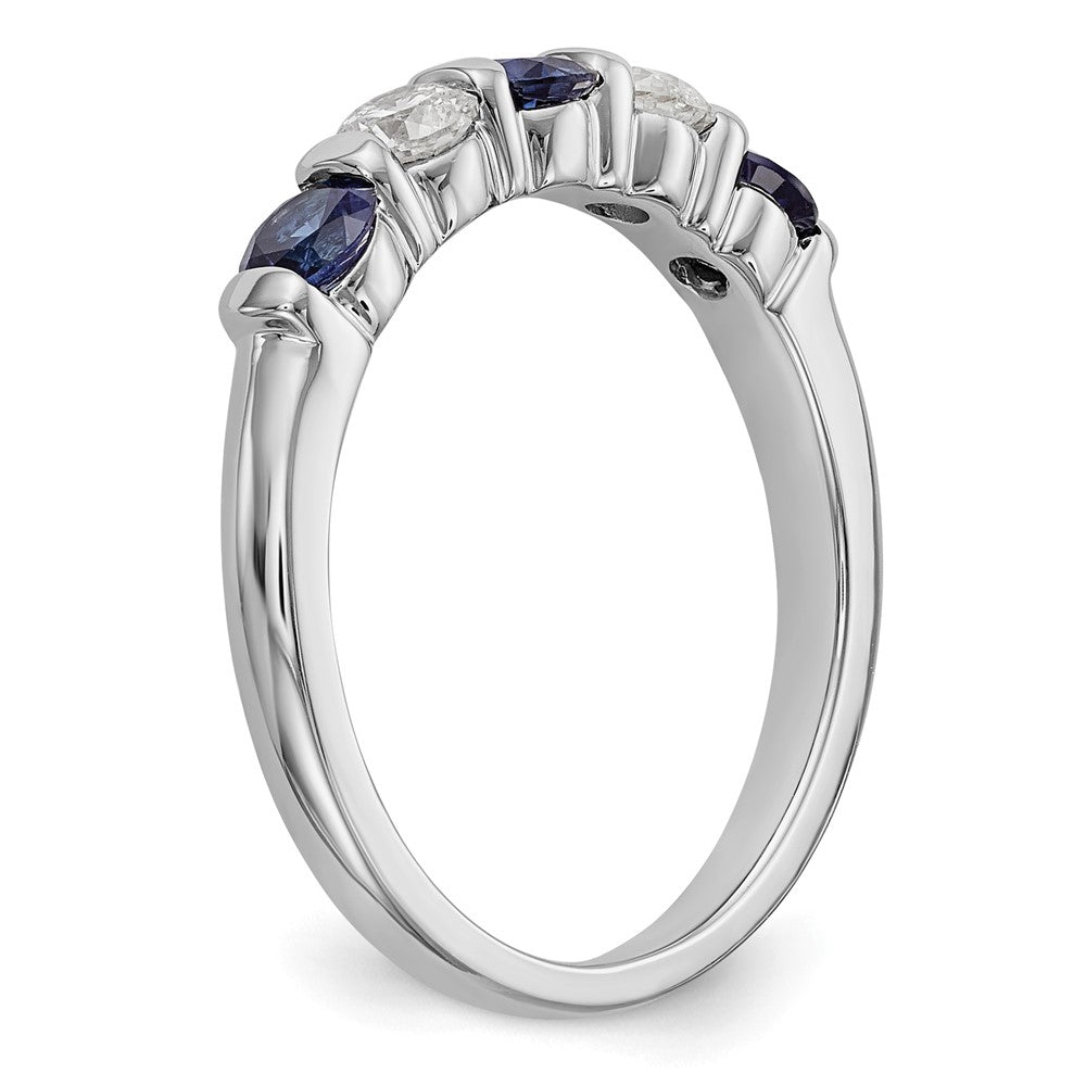 14k White Gold Diamond w/Sapphire Band