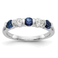 14k White Gold Diamond w/Sapphire Band