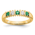 14k Yellow Gold Diamond w/Emerald Band