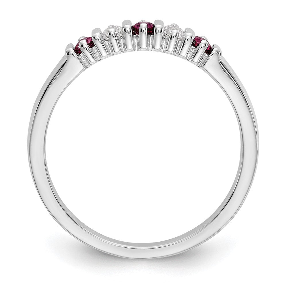 14k White Gold Diamond w/Ruby Band