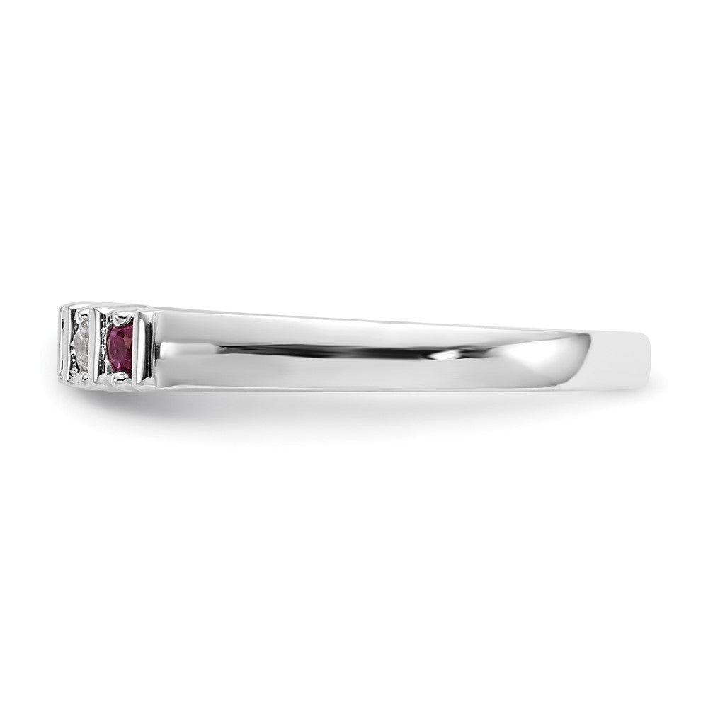 14k White Gold Diamond w/Ruby Band