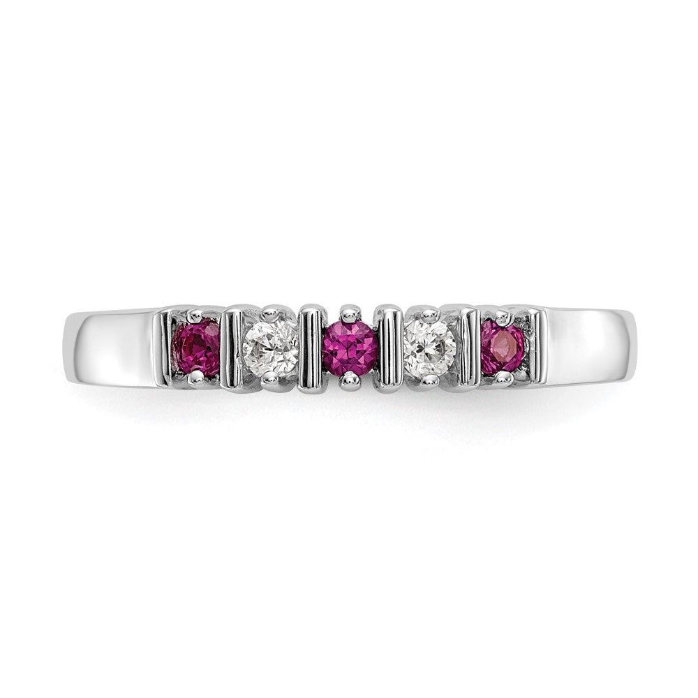 14k White Gold Diamond w/Ruby Band