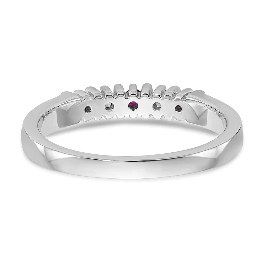 14k White Gold Diamond w/Ruby Band