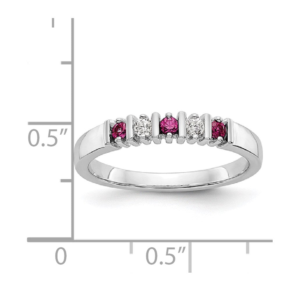 14k White Gold Diamond w/Ruby Band