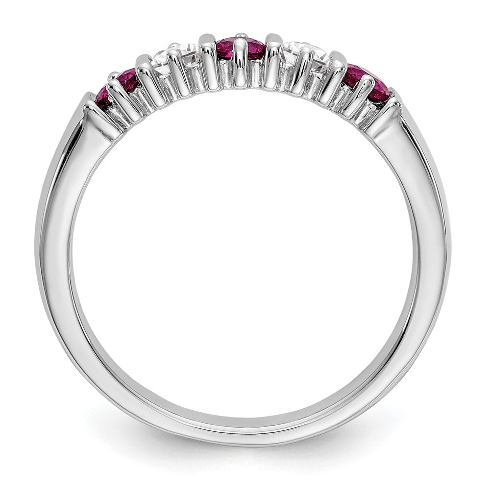 14k White Gold Diamond w/Ruby Band