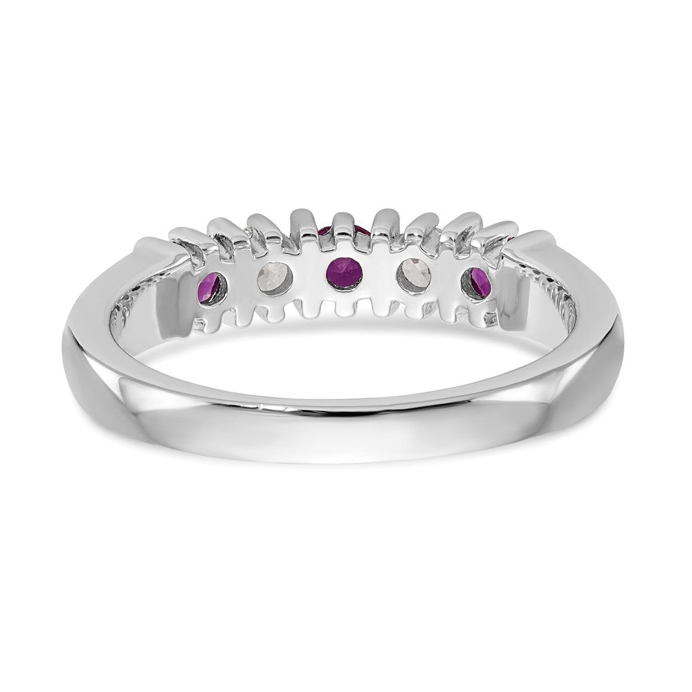 14k White Gold Diamond w/Ruby Band