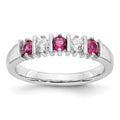 14k White Gold Diamond w/Ruby Band
