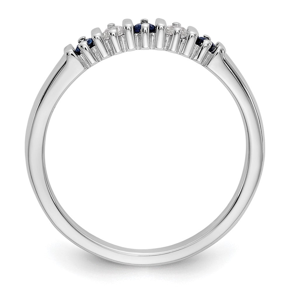 14k White Gold Diamond w/Sapphire Band