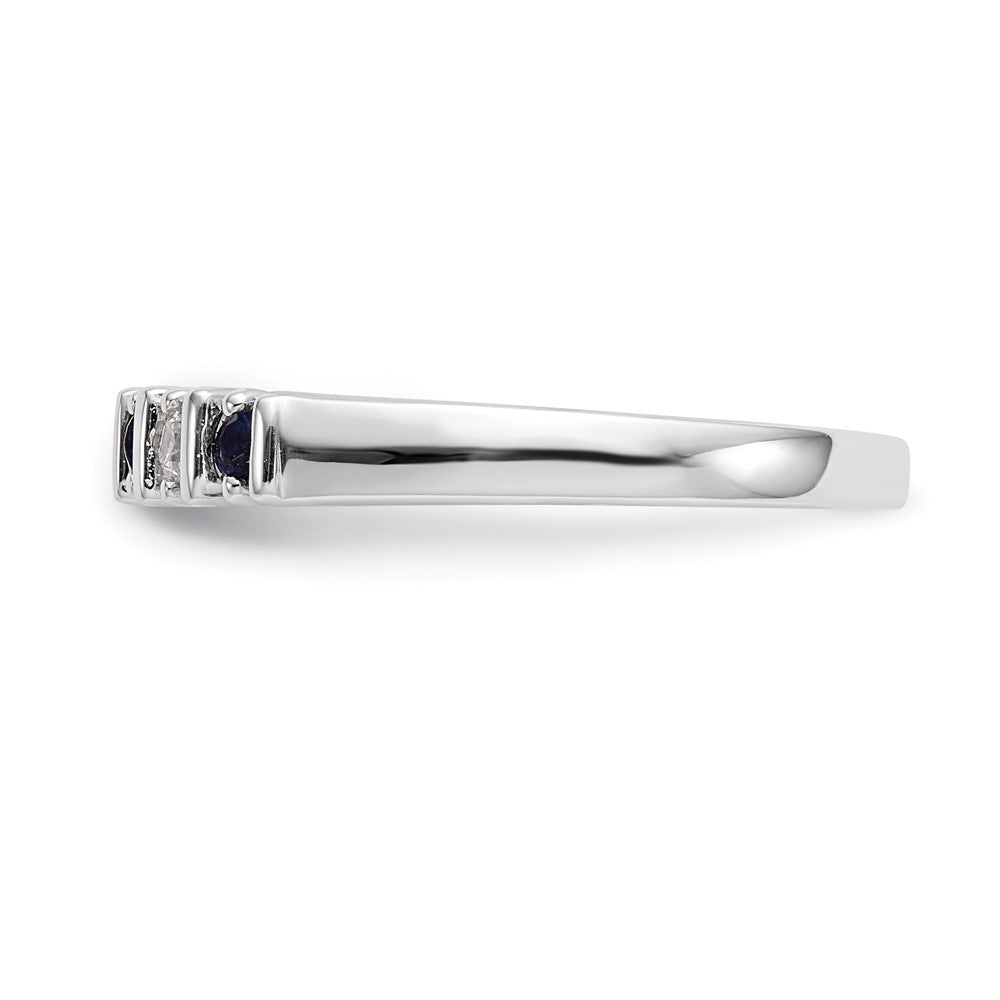 14k White Gold Diamond w/Sapphire Band