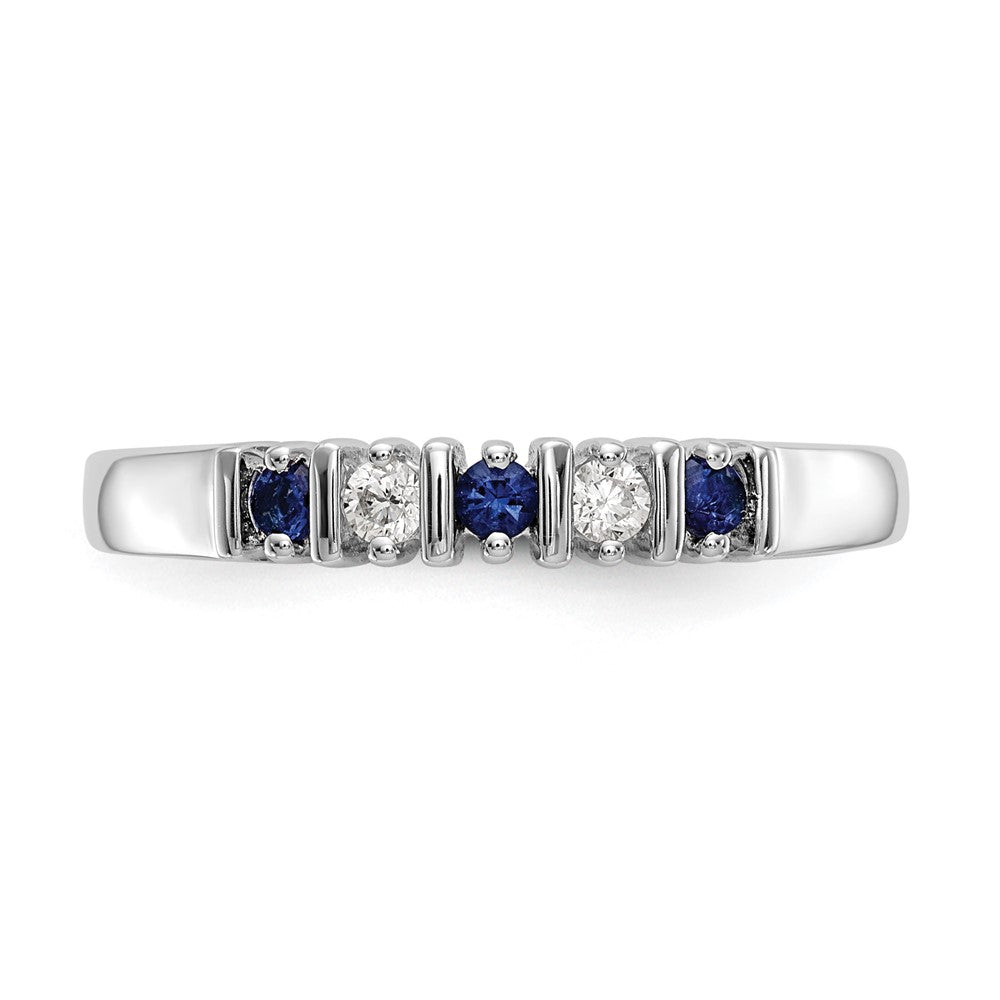 14k White Gold Diamond w/Sapphire Band