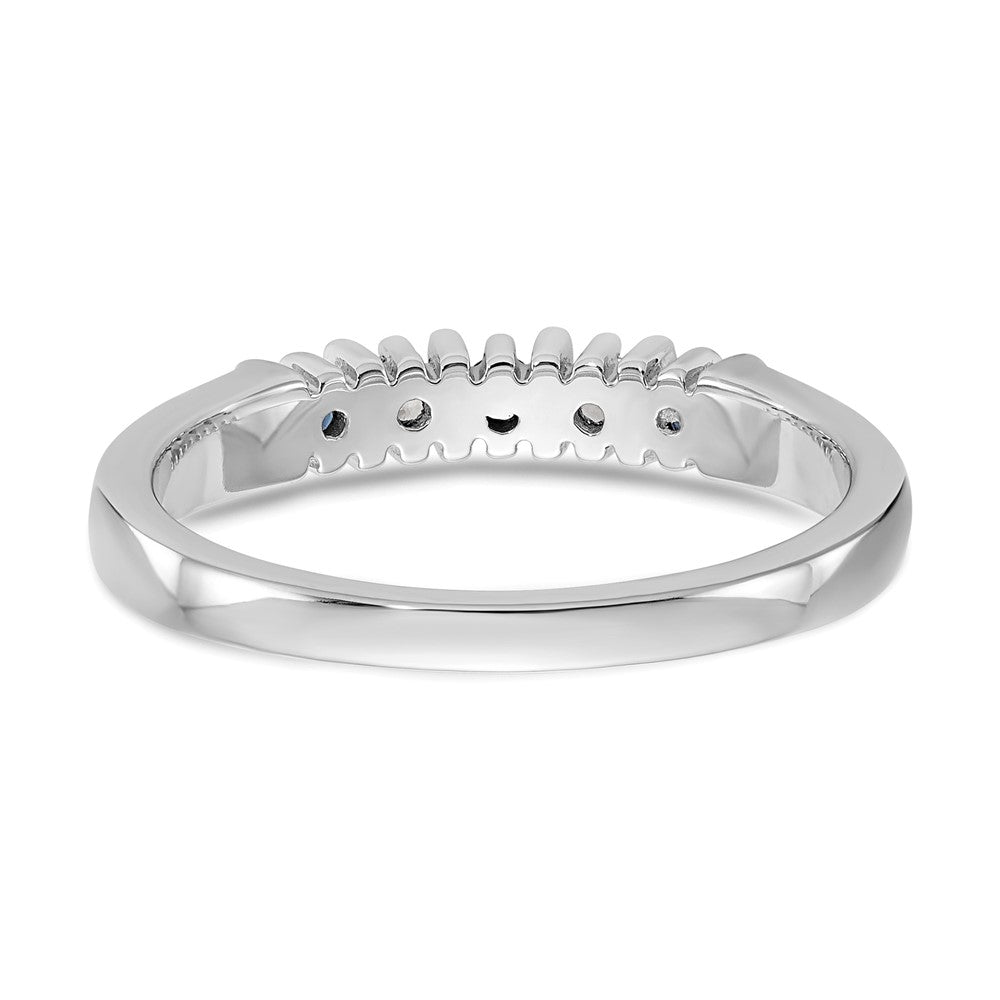14k White Gold Diamond w/Sapphire Band