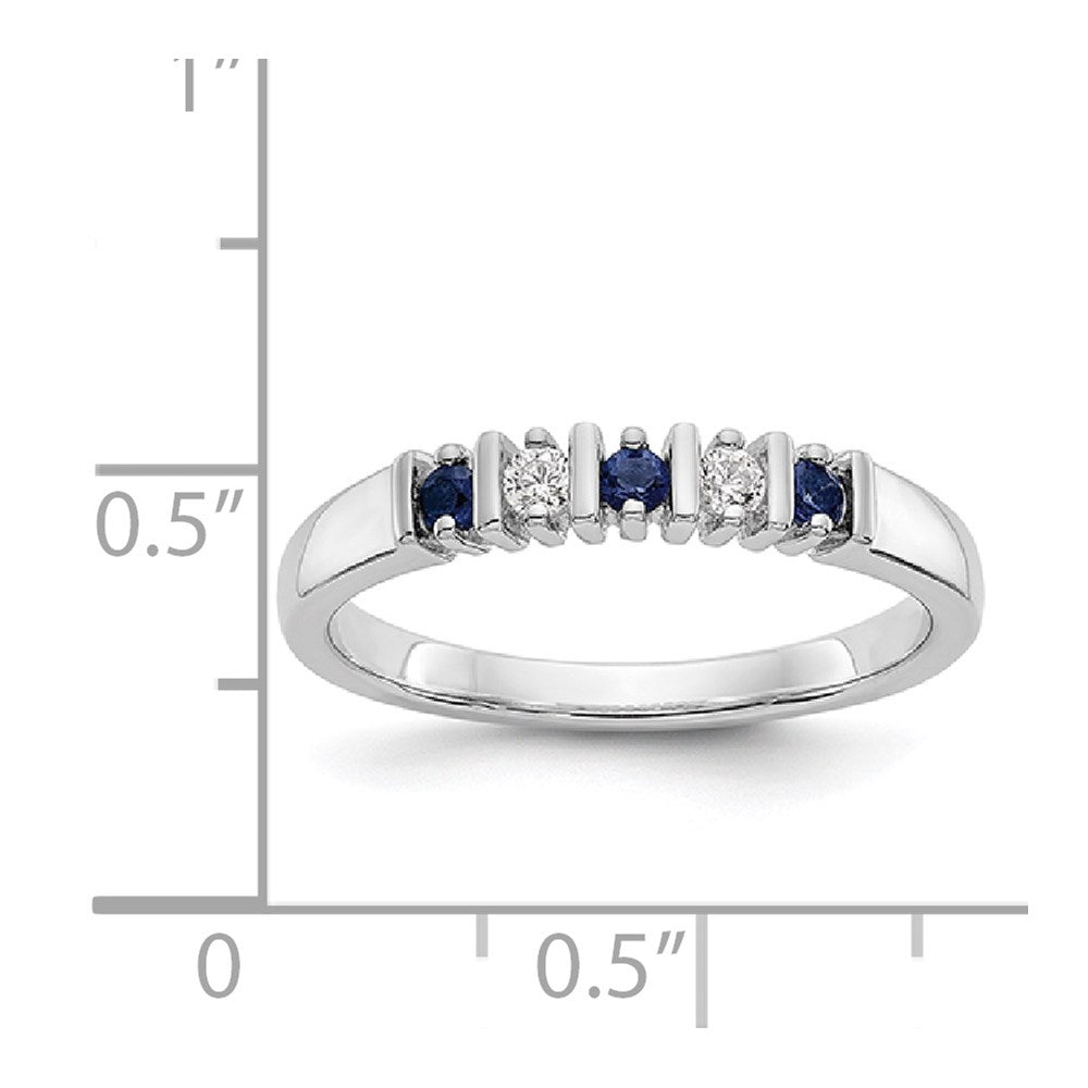 14k White Gold Diamond w/Sapphire Band