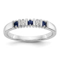 14k White Gold Diamond w/Sapphire Band