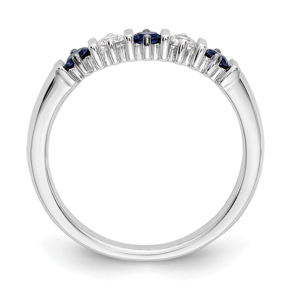 14k White Gold Diamond w/Sapphire Band