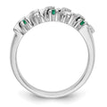 14k White Gold Diamond w/Emerald Band
