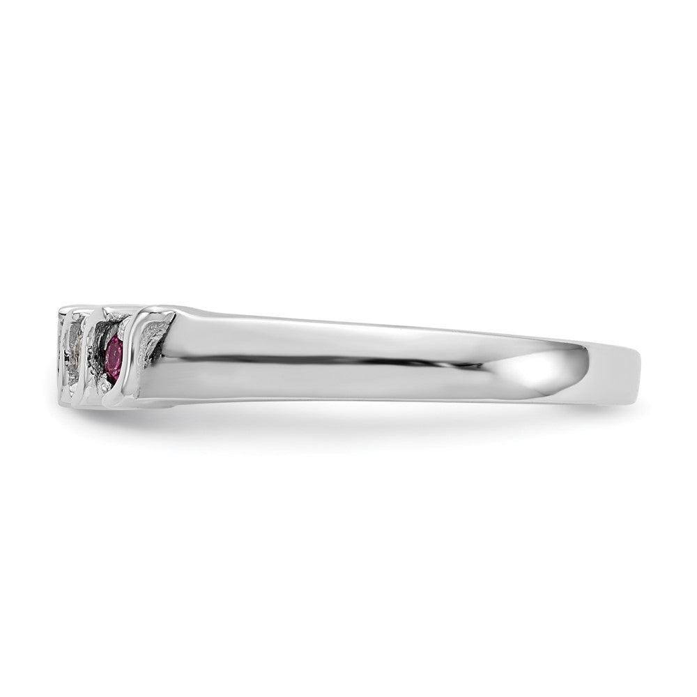 14k White Gold Diamond w/Ruby Band