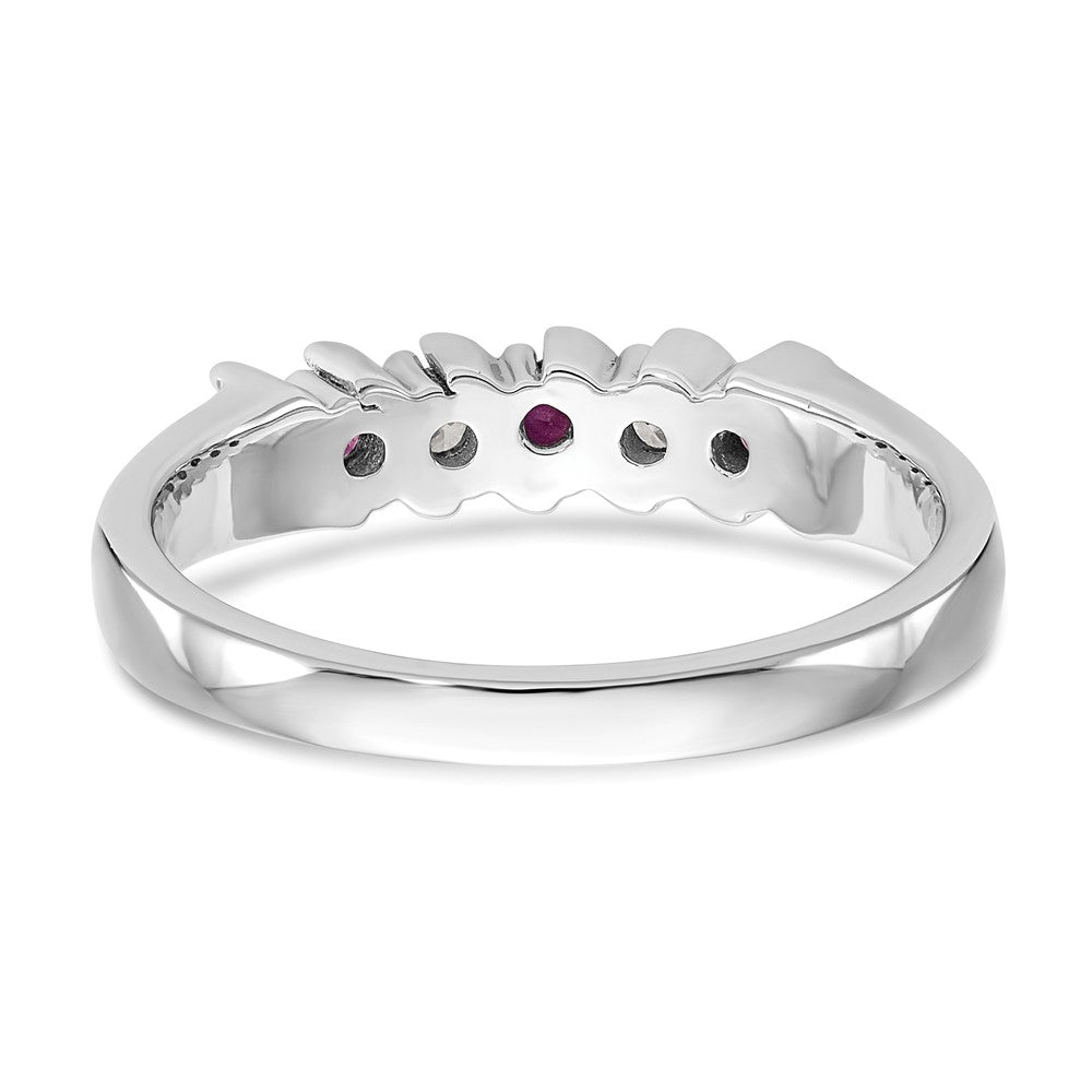 14k White Gold Diamond w/Ruby Band