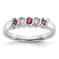 14k White Gold Diamond w/Ruby Band